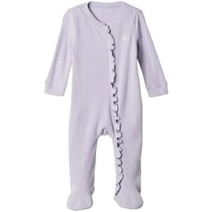 babyGAP Lavender Ribbed & Ruffled Two-Way Zip One-Piece | 0-3 Months
